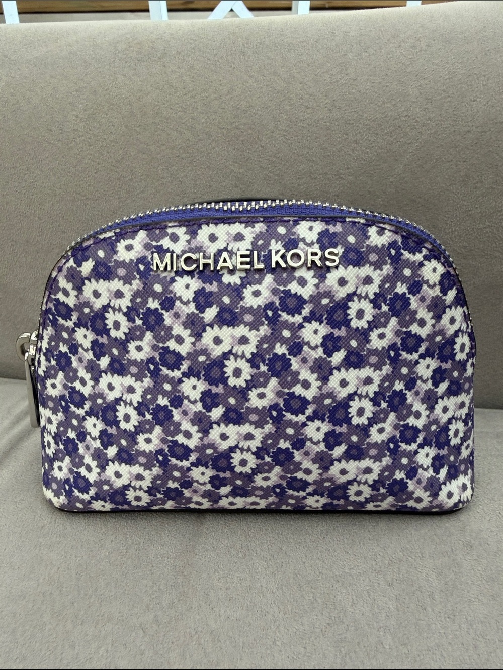 Mini Michael Kors Purple Floral Cosmetic Pouch